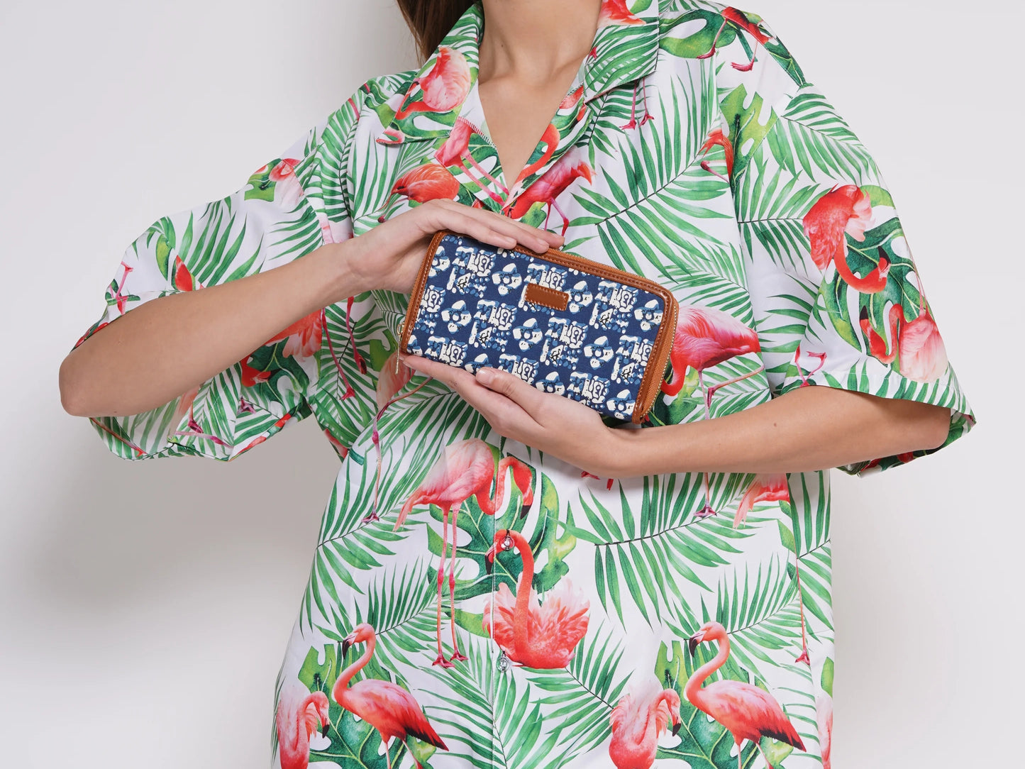 Bohemian Dark Blue Vegan Leather Hand Clutch Wallet - 04