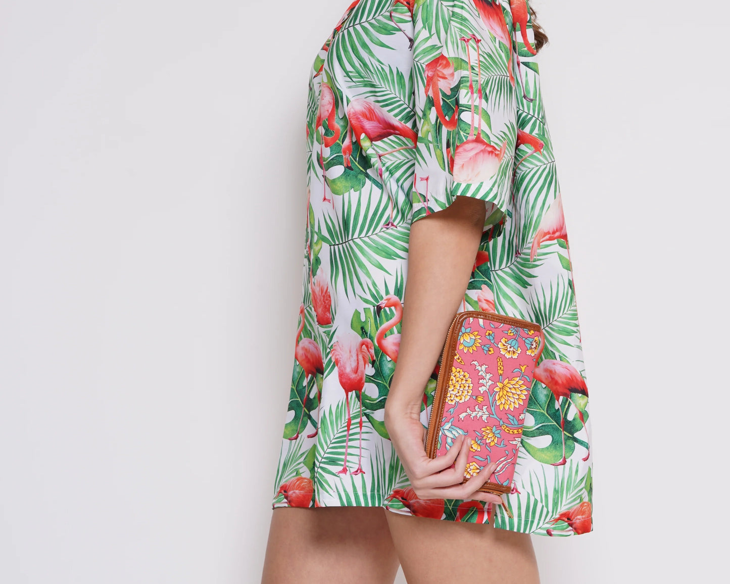 Bohemian Pink Vegan Leather Hand Clutch Wallet - 01