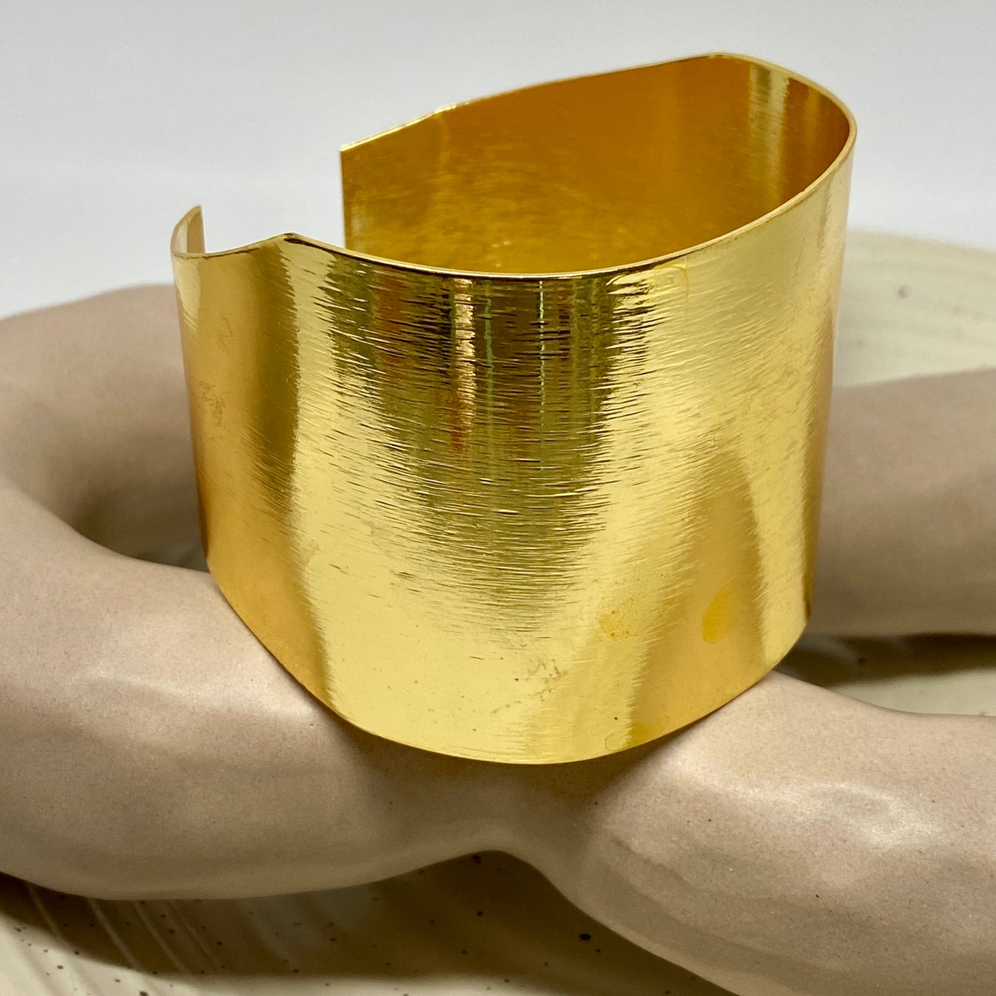 Wide Golden Cuff Bracelet - 34