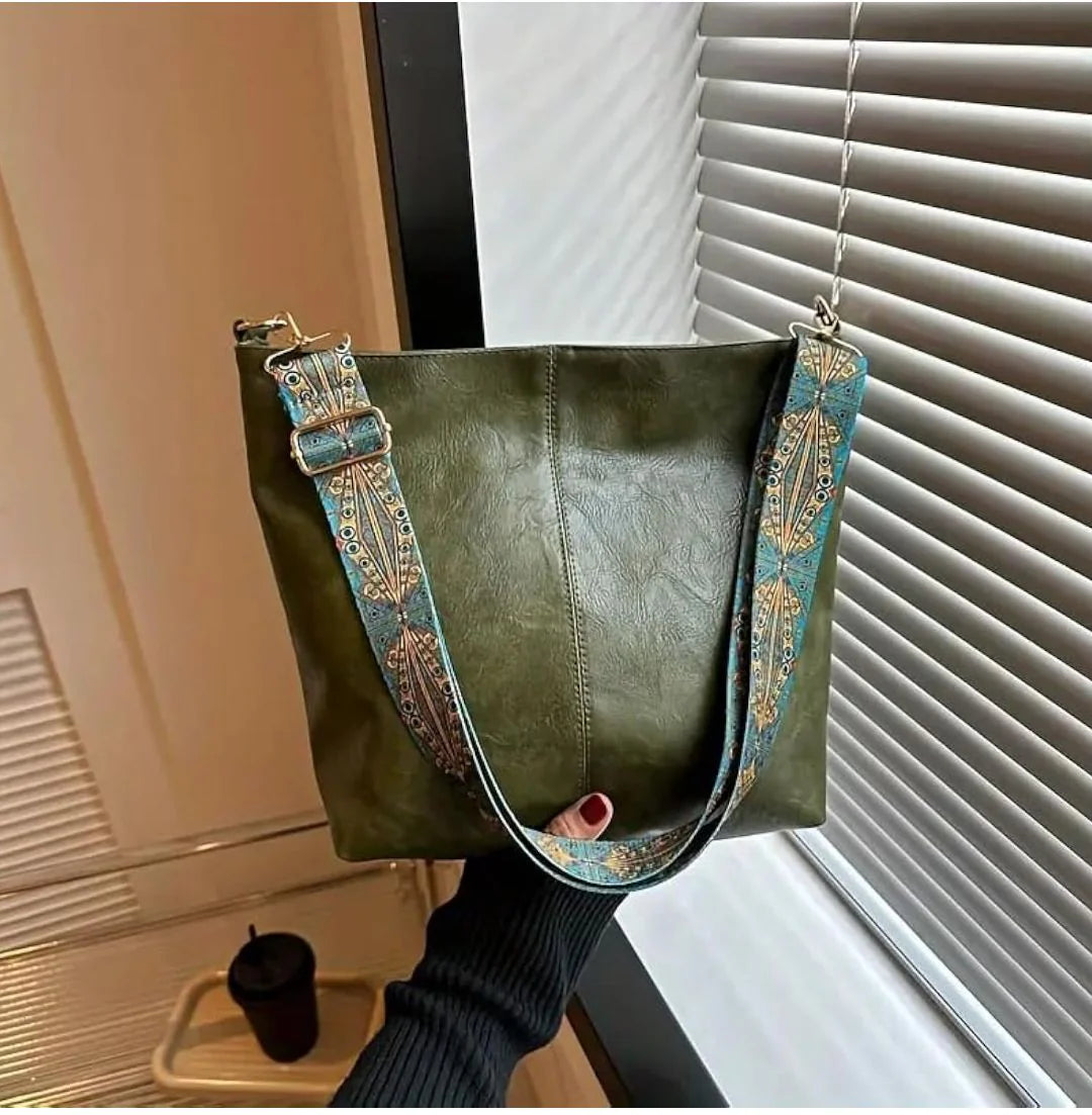 Premium Leather Handbag along with Sling  - 09