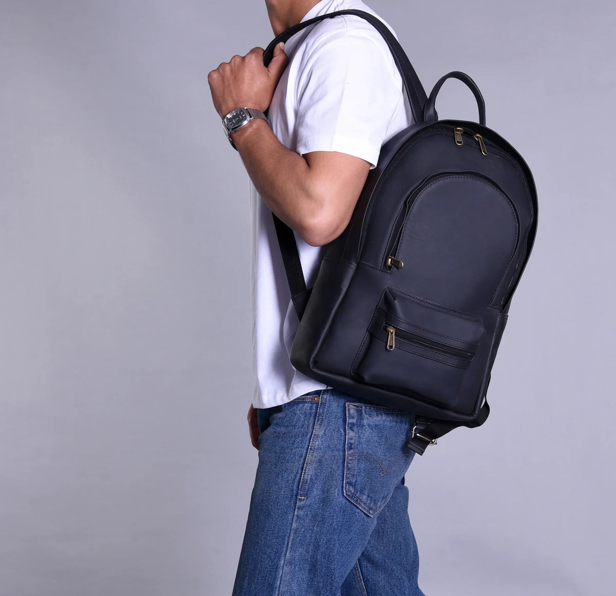 Genuine Leather Laptop Backpack