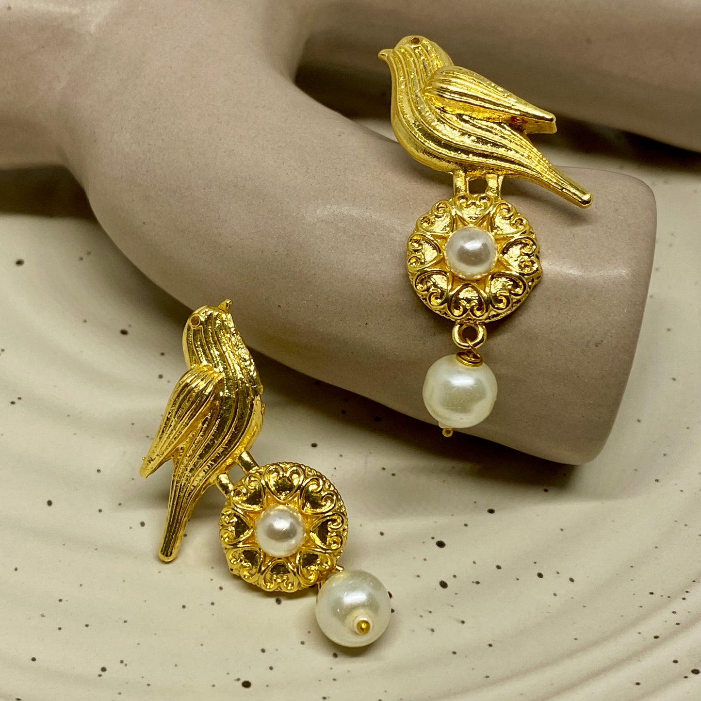 Bird Pearl Drop Earring - S107