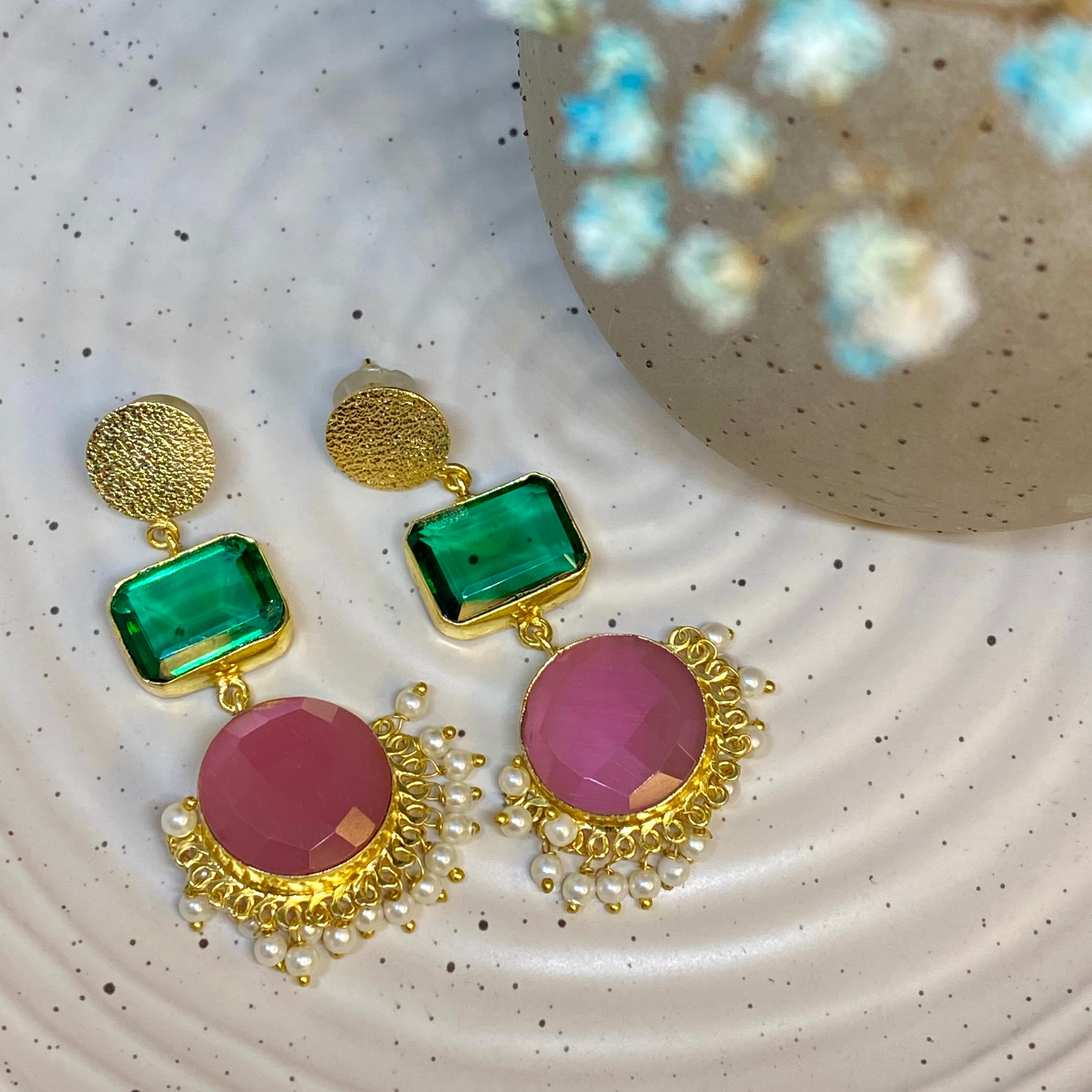 Drop Moisanite Earring with Pearl