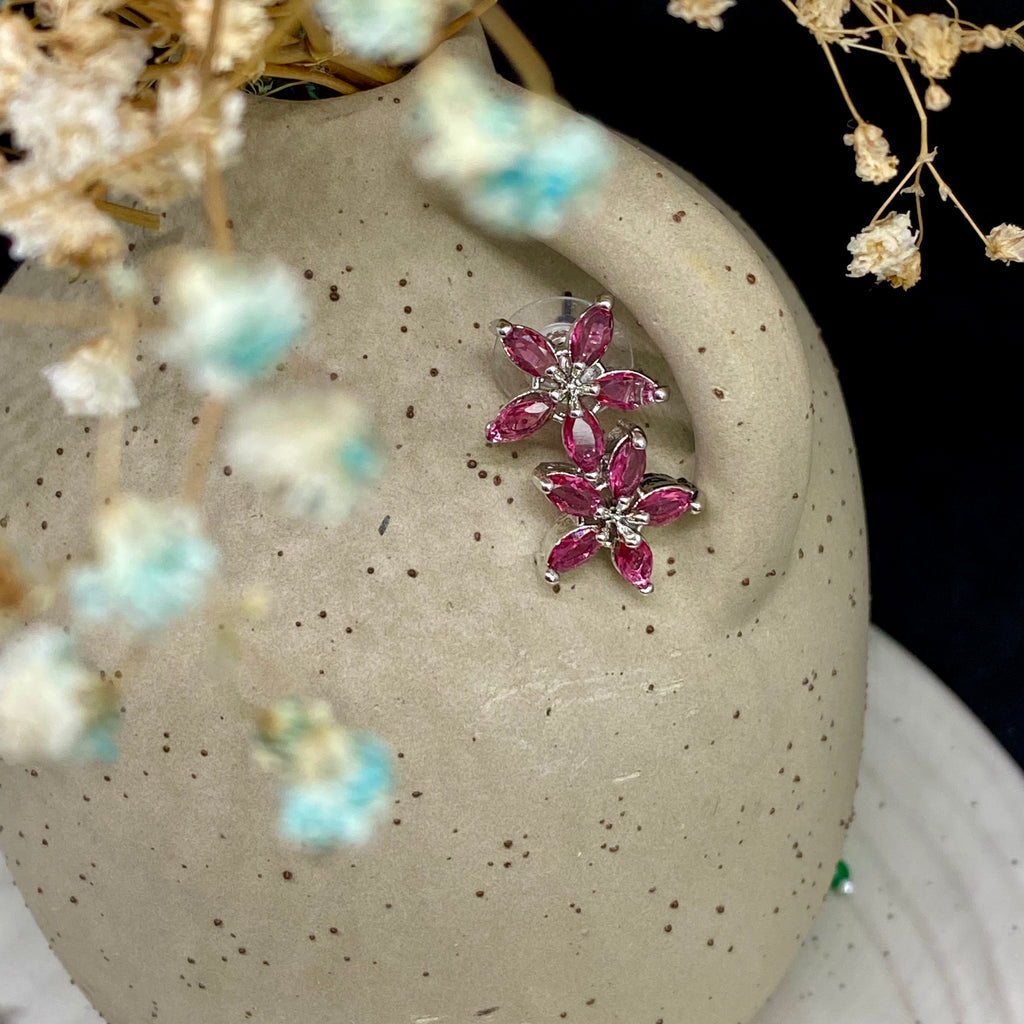 Floral American Diamond Necklace Set