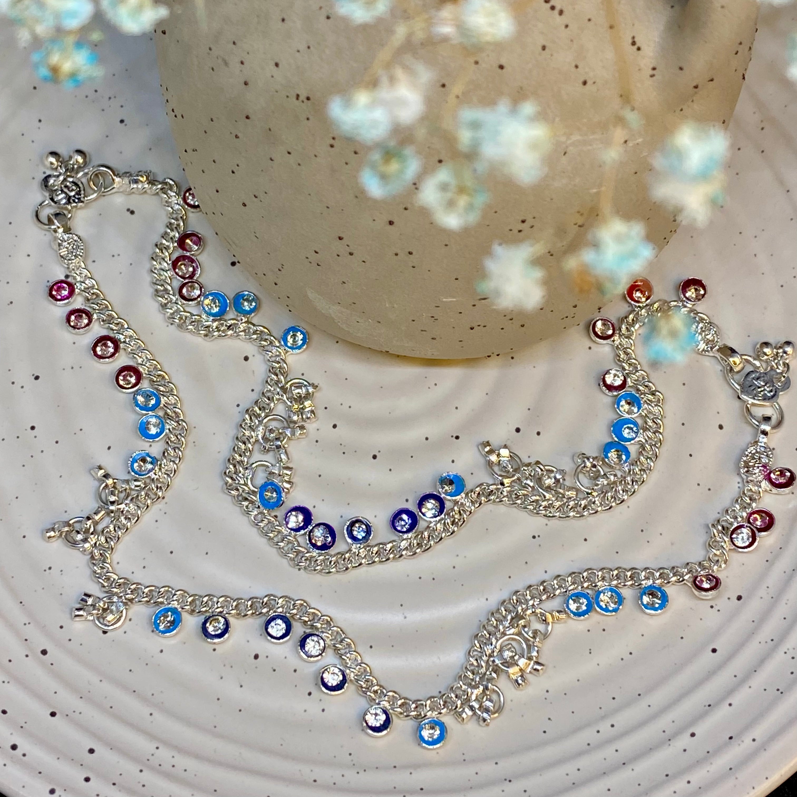 Silver Stone Anklet