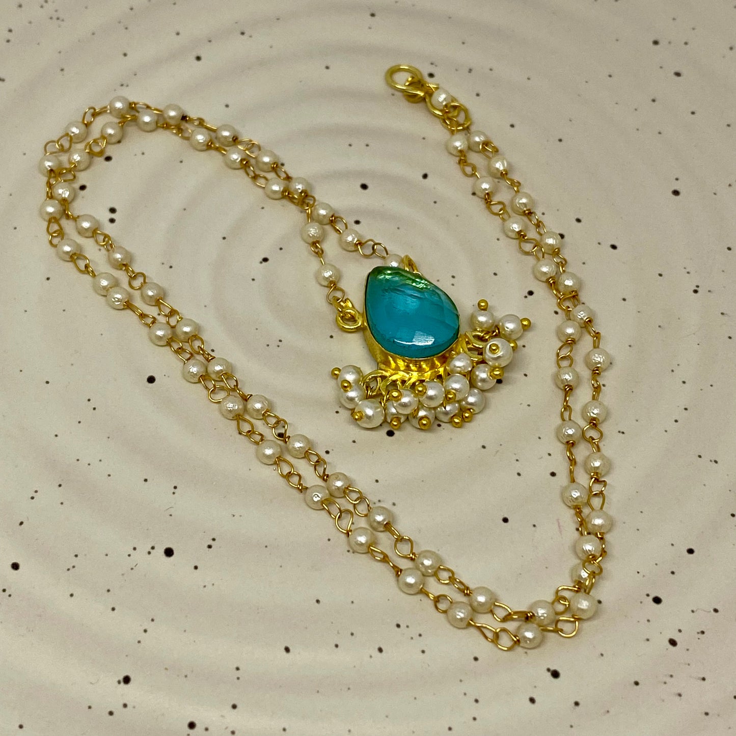 Topaz Pearl Pendant - S35