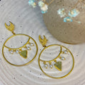 Stone Gold Hoop Earring