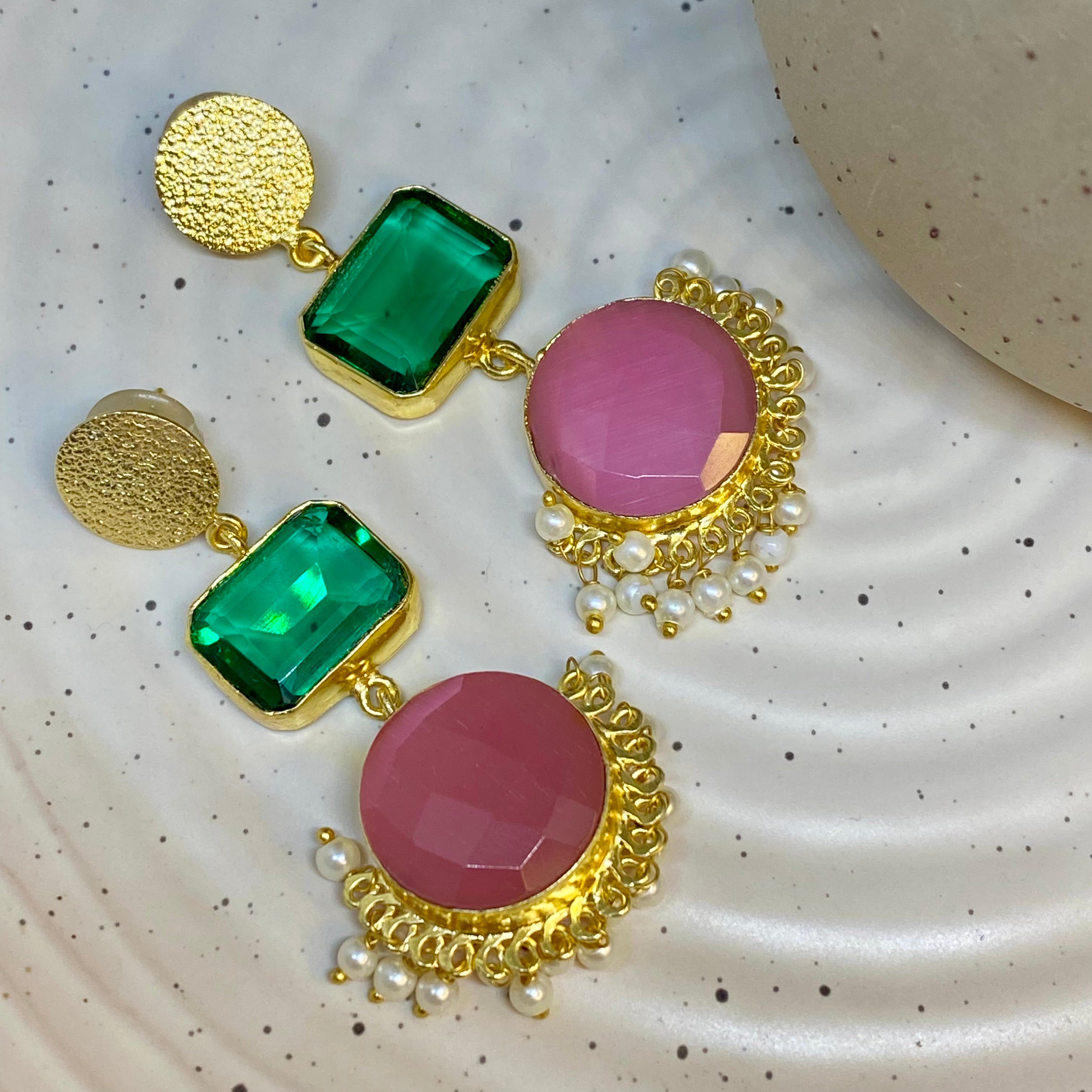 Drop Moisanite Earring with Pearl