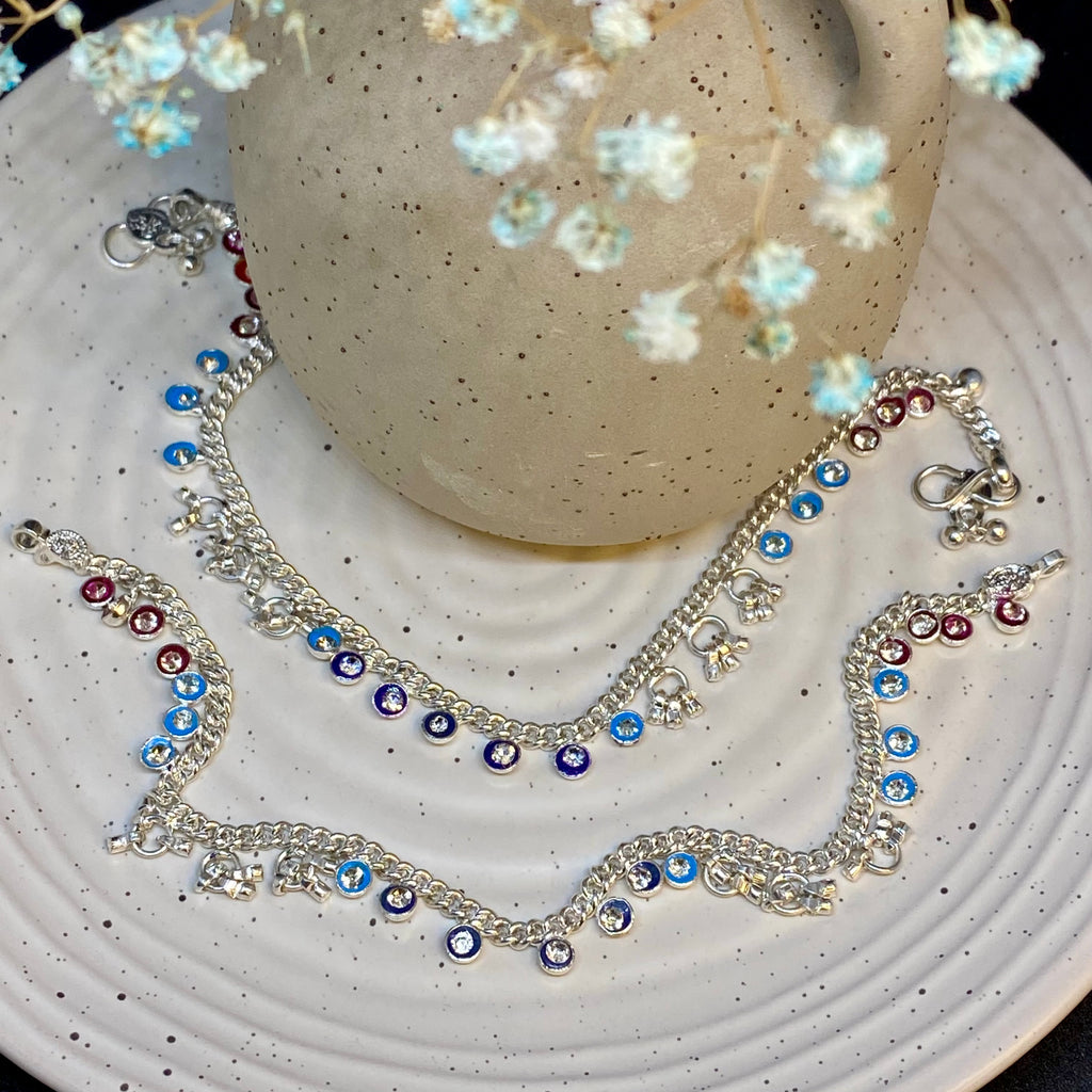 Silver Stone Anklet