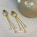 Pearl Tribal Chain Earring