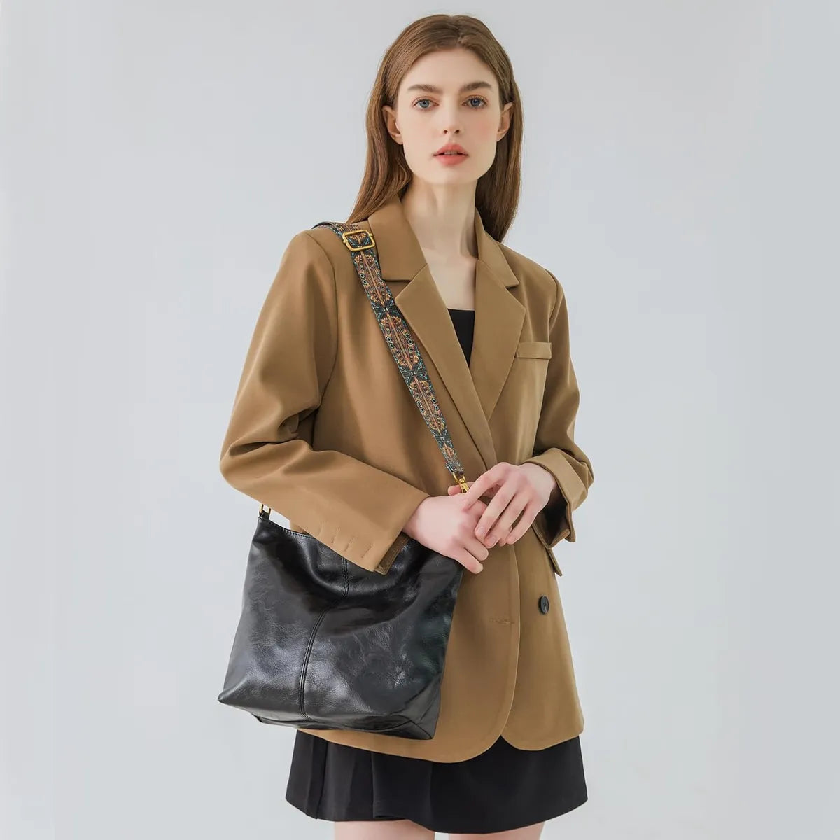 Vegan Leather Crossbody Handbag along with Sling