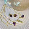 Natural Uncut Stone Necklace Set