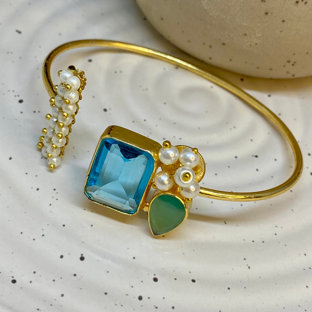 Moisanite-Pearl Bracelet