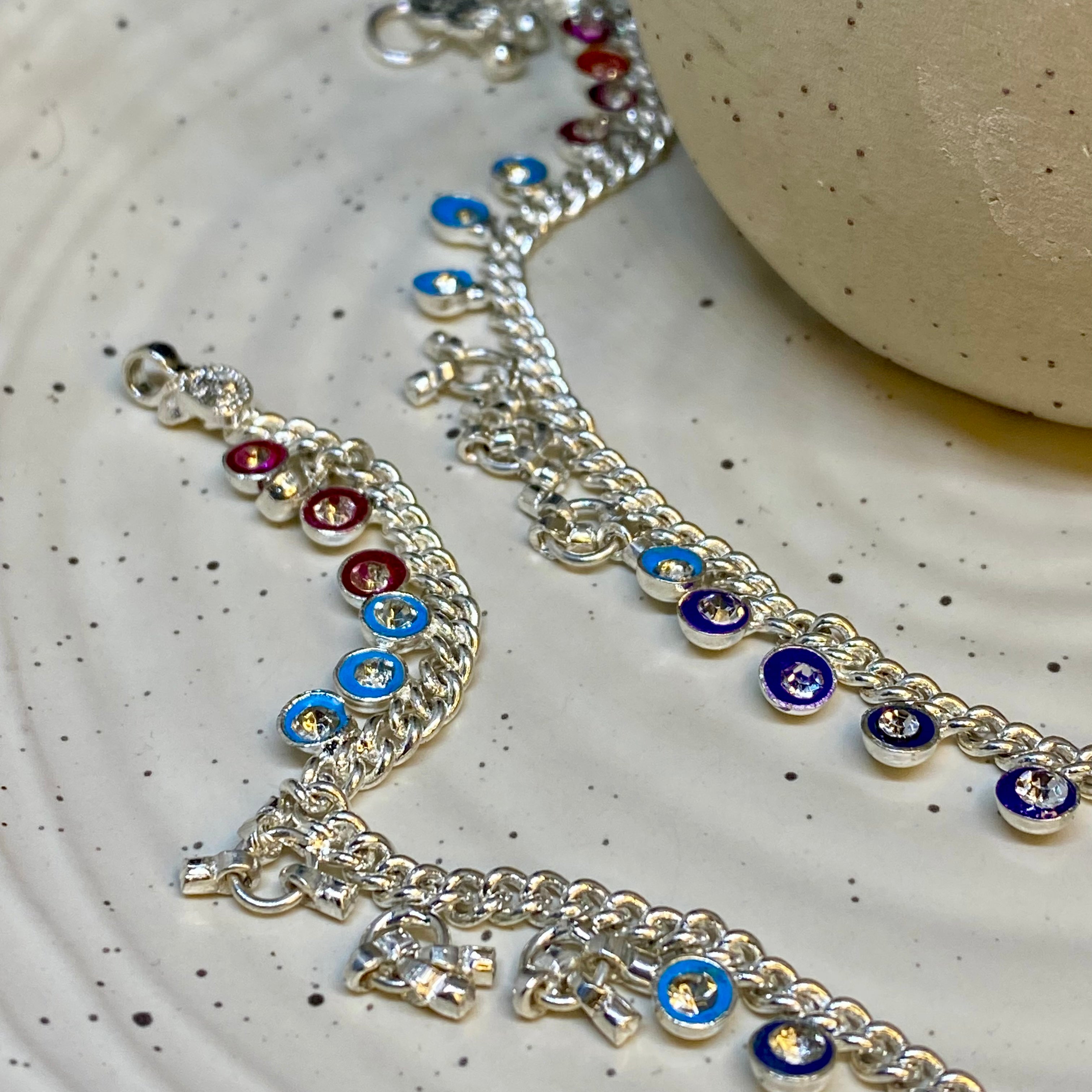 Silver Stone Anklet