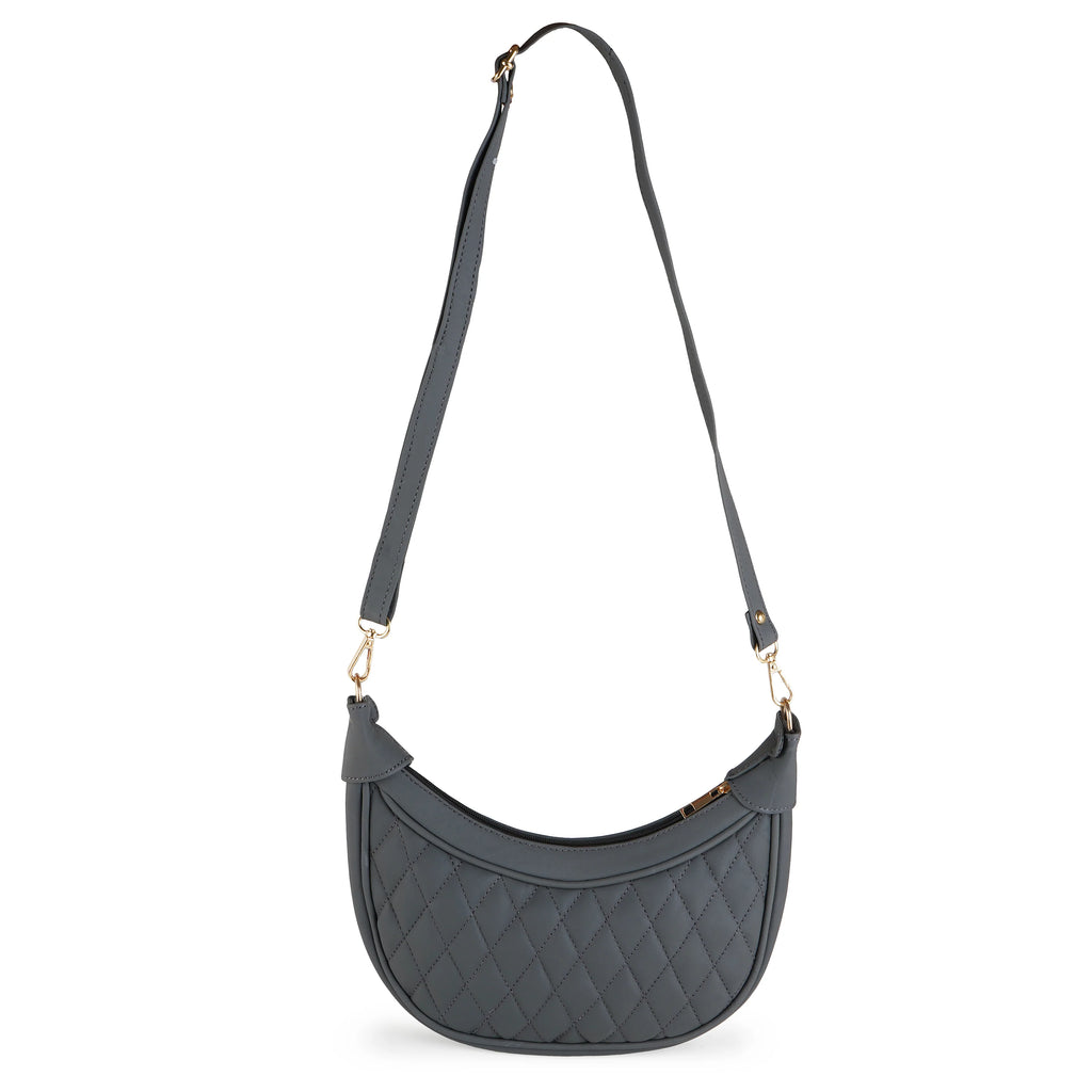 Luxury Leather Quilted Handbag/Sling Bag/Moon Bag - 02