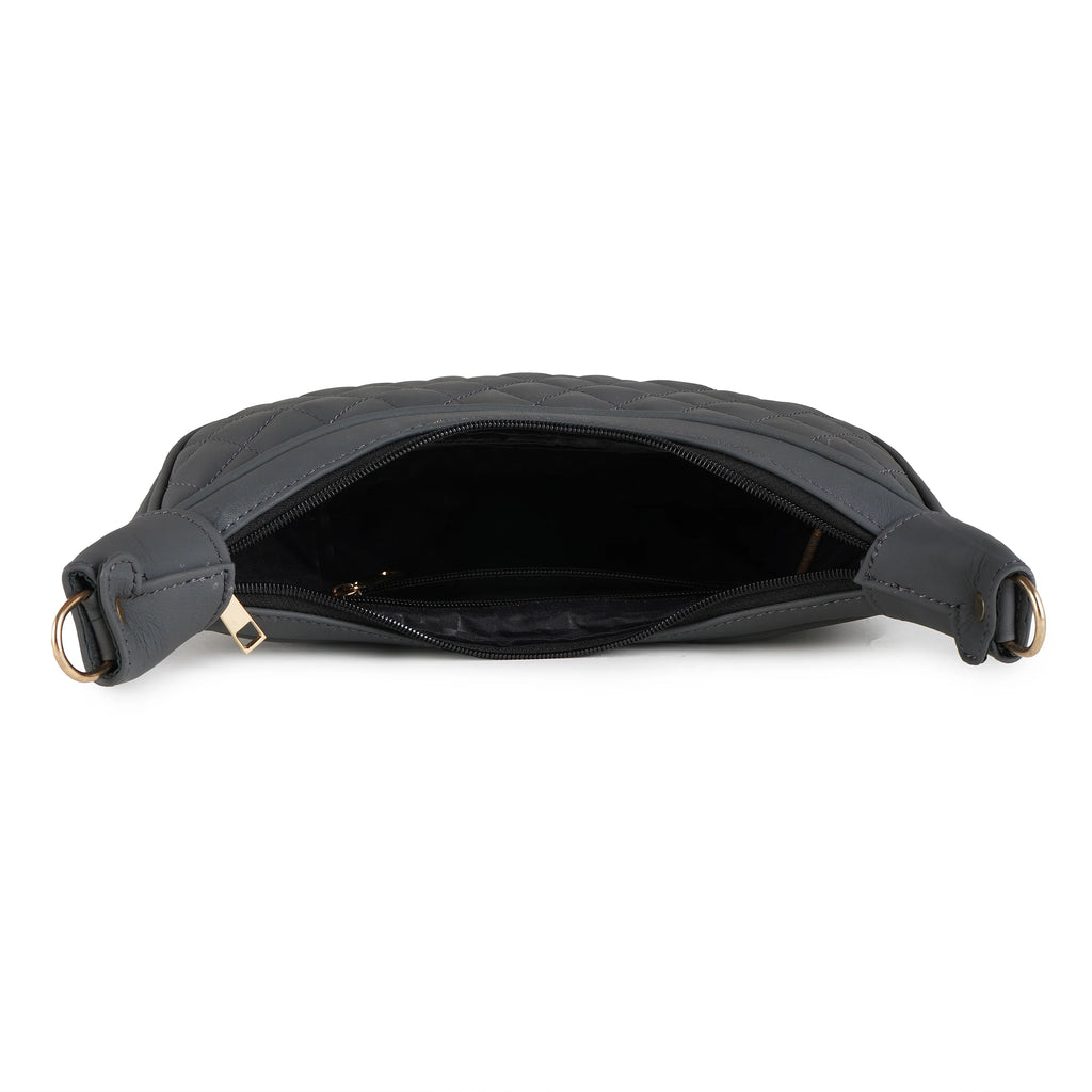 Luxury Leather Quilted Handbag/Sling Bag/Moon Bag - 02