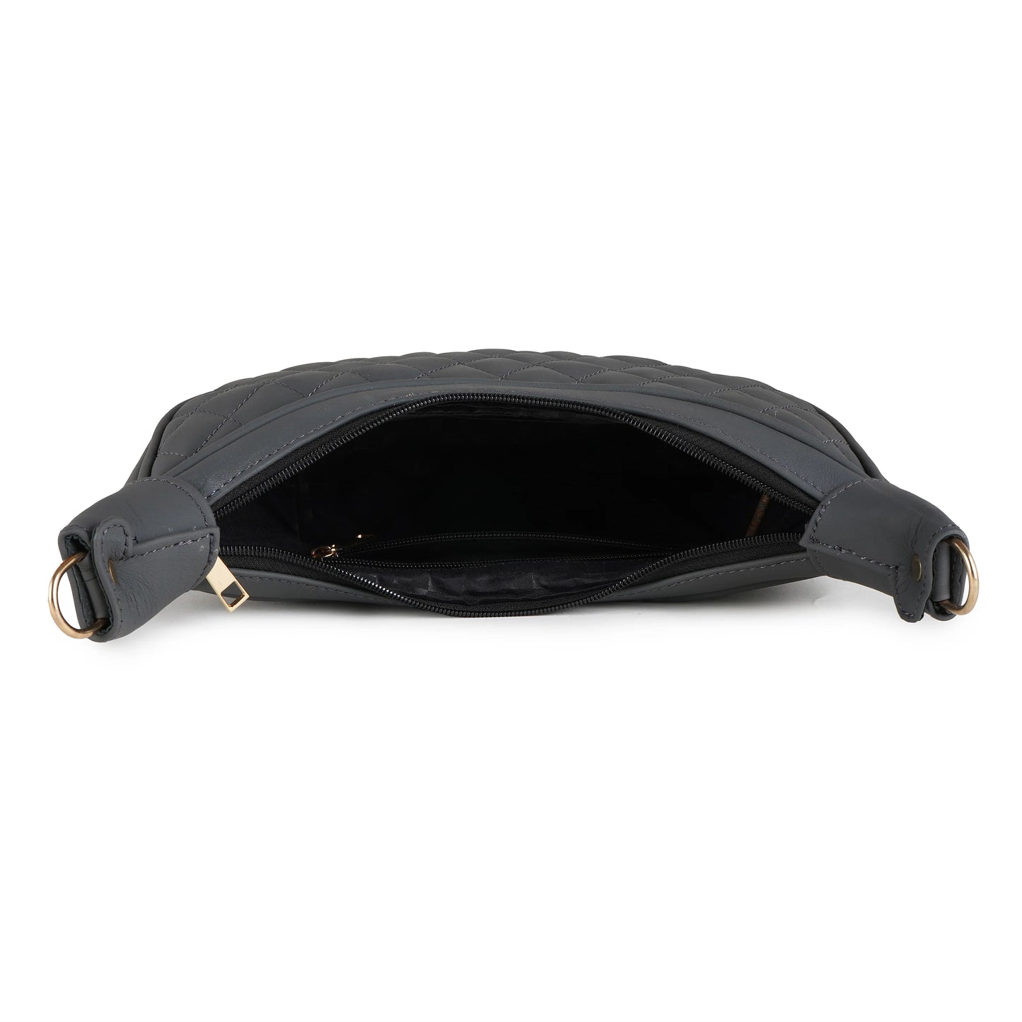 Luxury Leather Quilted Handbag/Sling Bag/Moon Bag - 02