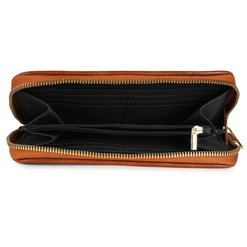 Bohemian Yellow Vegan Leather Hand Clutch Wallet - 02