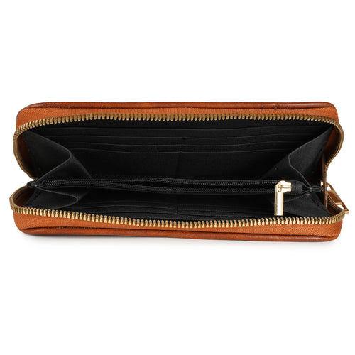 Bohemian Yellow Vegan Leather Hand Clutch Wallet - 02