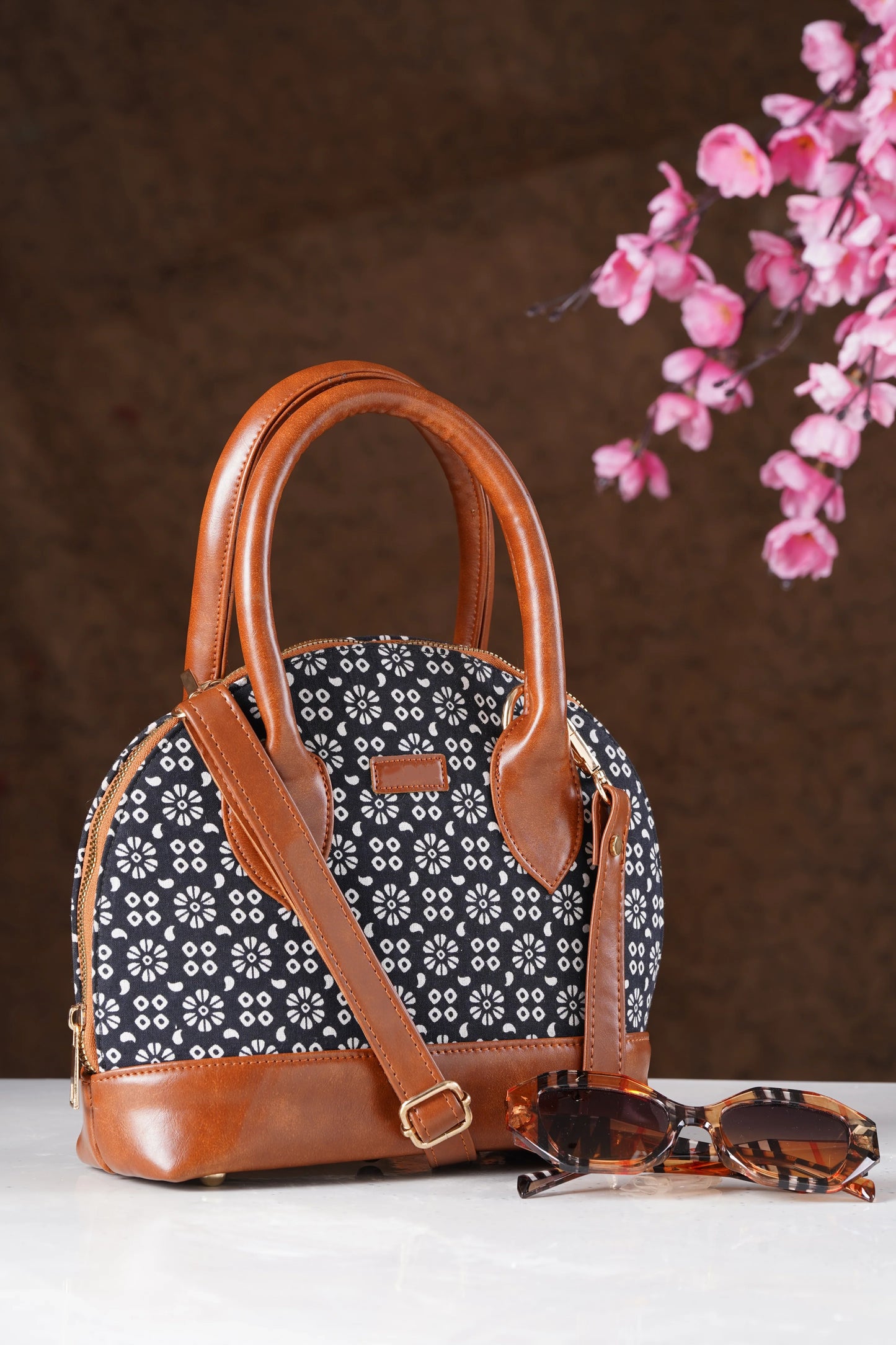 Bohemian Vegan Leather Black Handbag along with Sling - 15