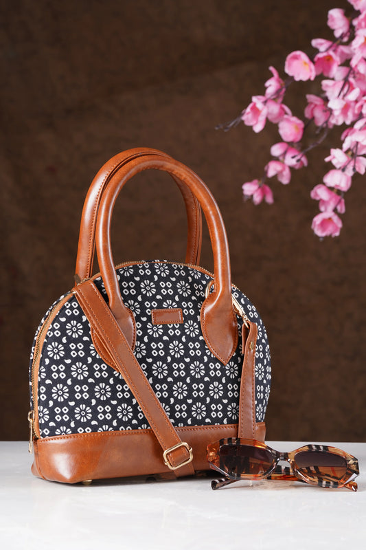 Bohemian Vegan Leather Black Handbag along with Sling - 15