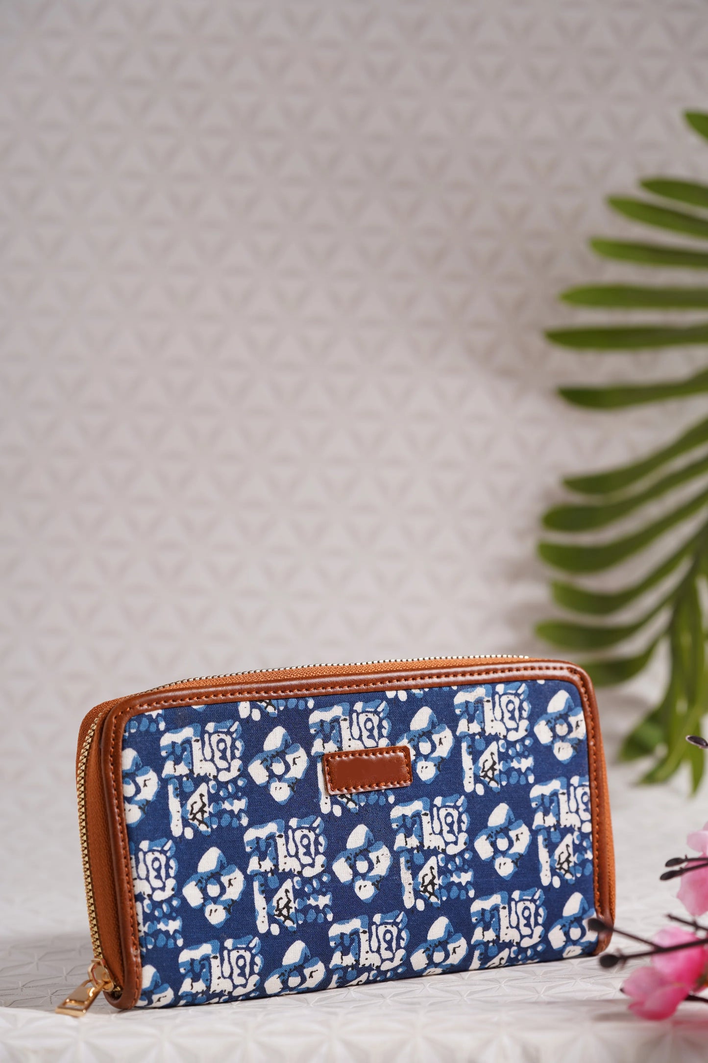 Bohemian Dark Blue Vegan Leather Hand Clutch Wallet - 04