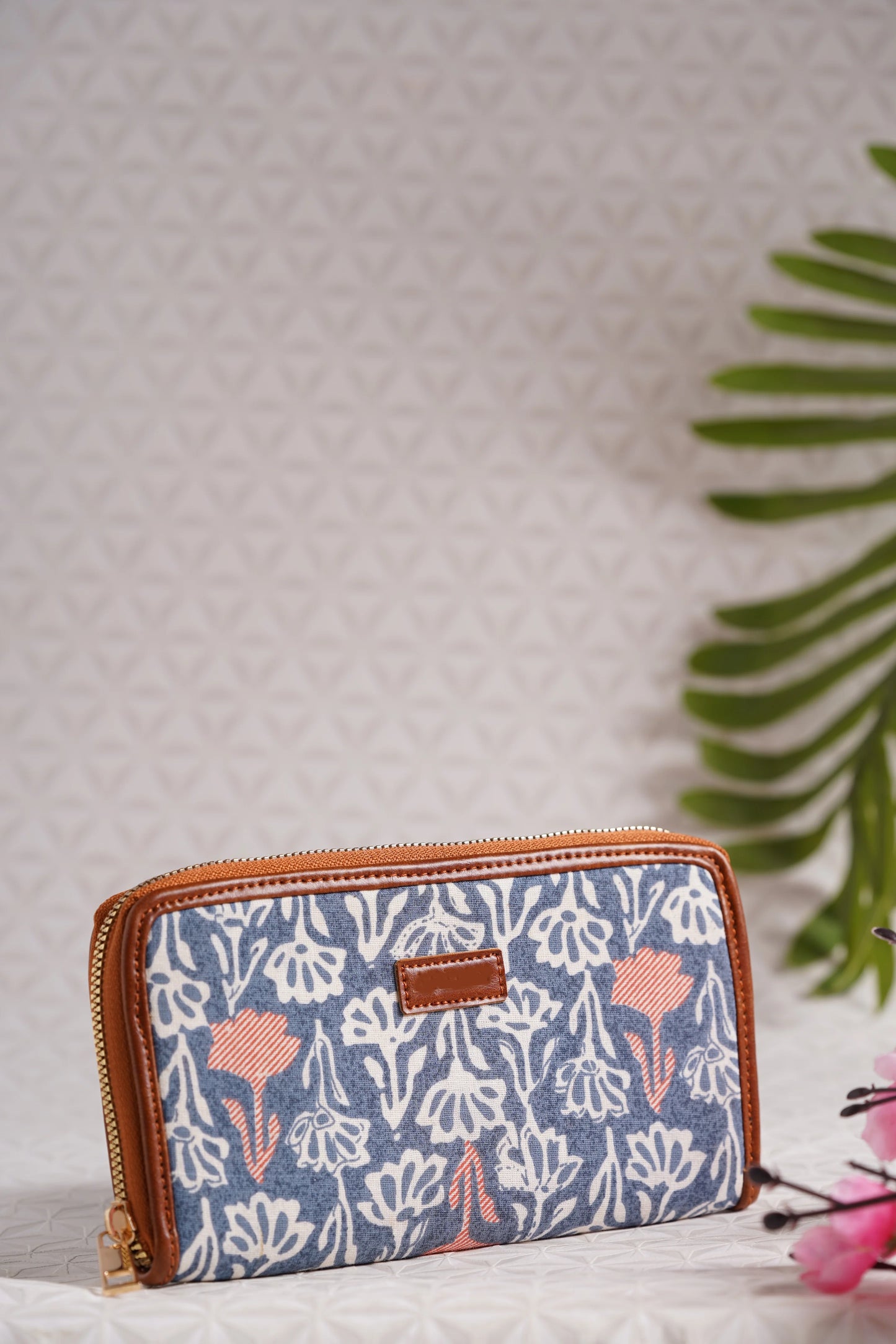 Bohemian Blue Vegan Leather Hand Clutch Wallet - 03