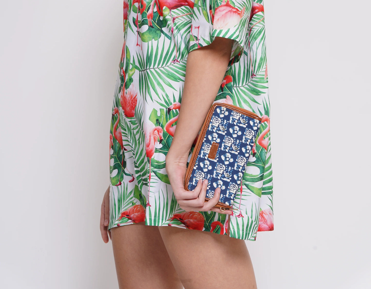 Bohemian Dark Blue Vegan Leather Hand Clutch Wallet - 04