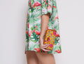 Bohemian Yellow Vegan Leather Hand Clutch Wallet - 02