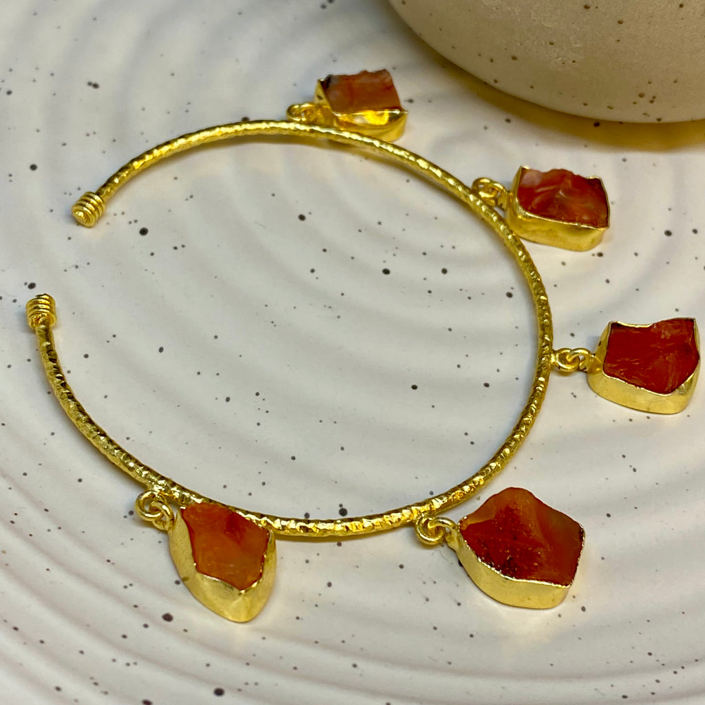 Natural Uncut Stone Charm Bracelet