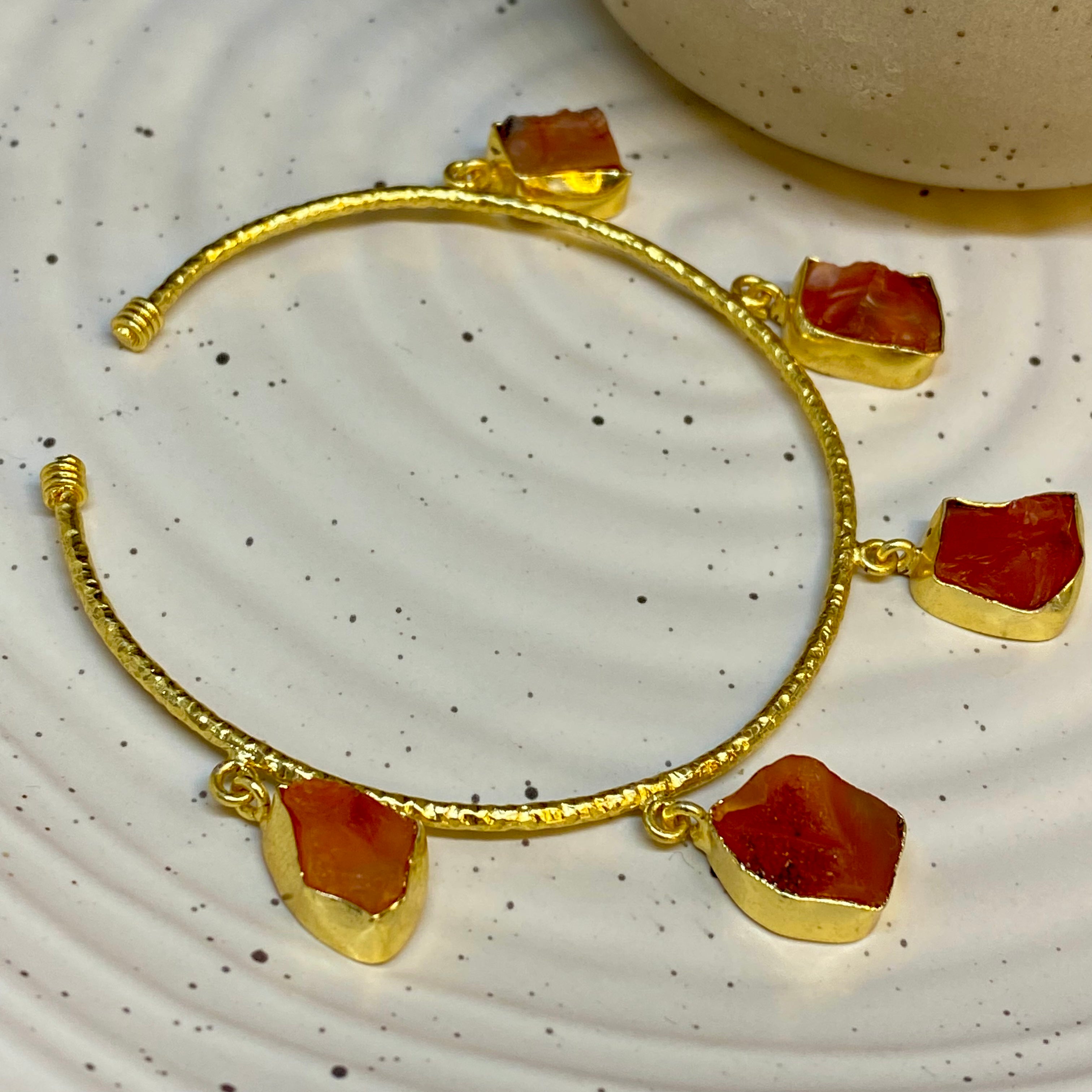 Natural Uncut Stone Charm Bracelet