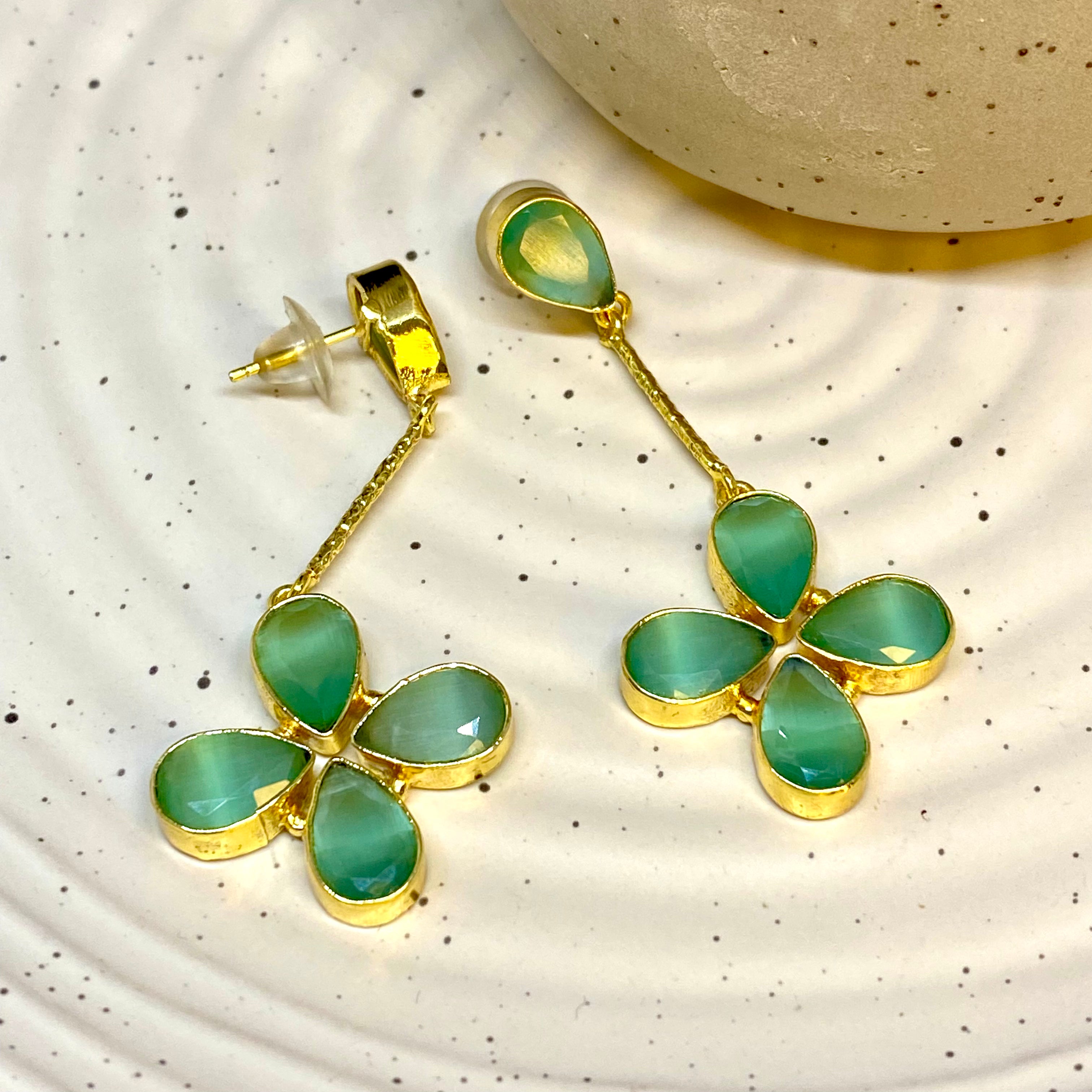 Moisanite Flower Dangling Earring
