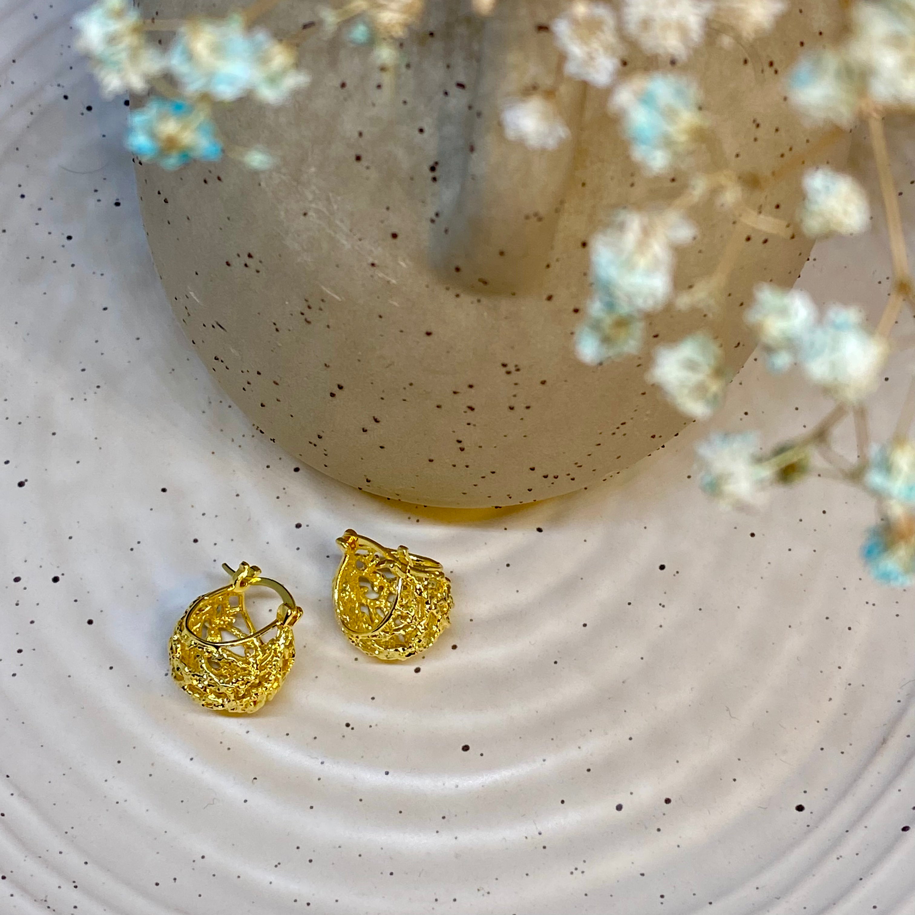 Gold Basket Earring