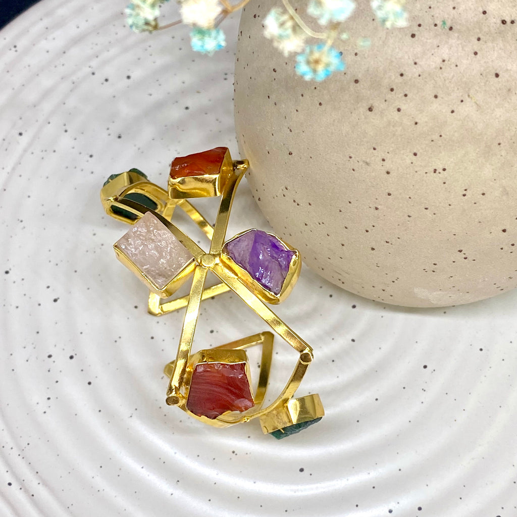 Six Raw Stone Bracelet