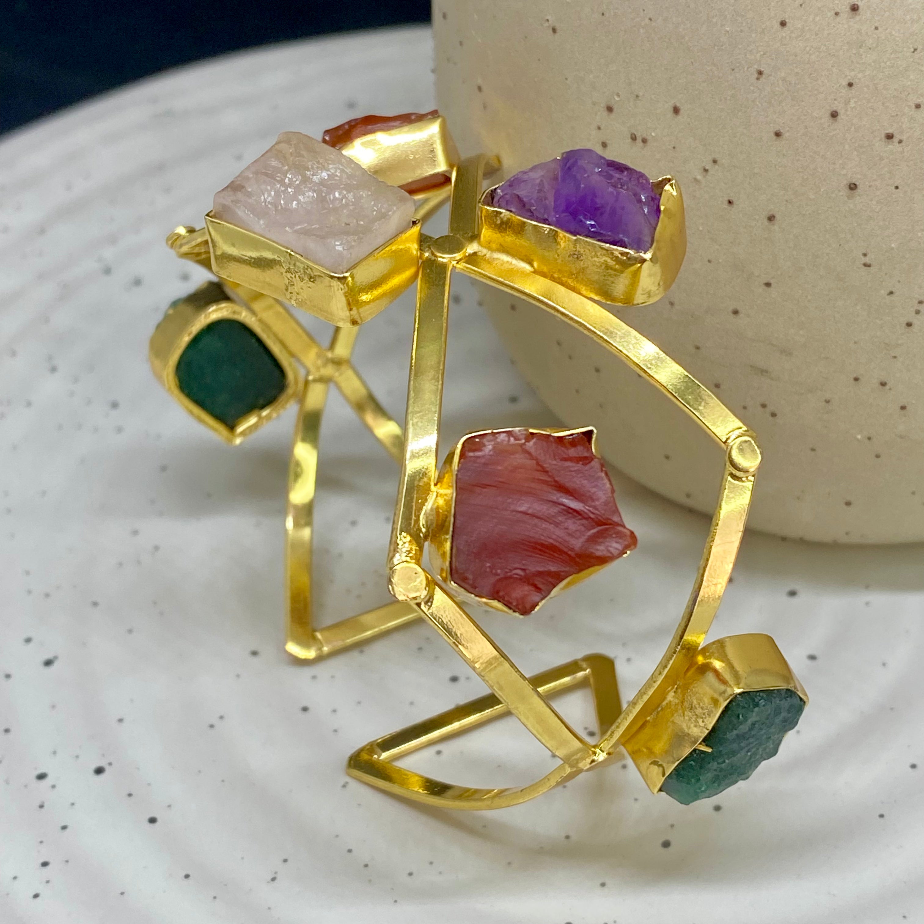 Six Raw Stone Bracelet