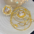Baroque Pearl Metal Hair Bun - 10