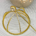 Rhinestone Metal Hair Bun - 11