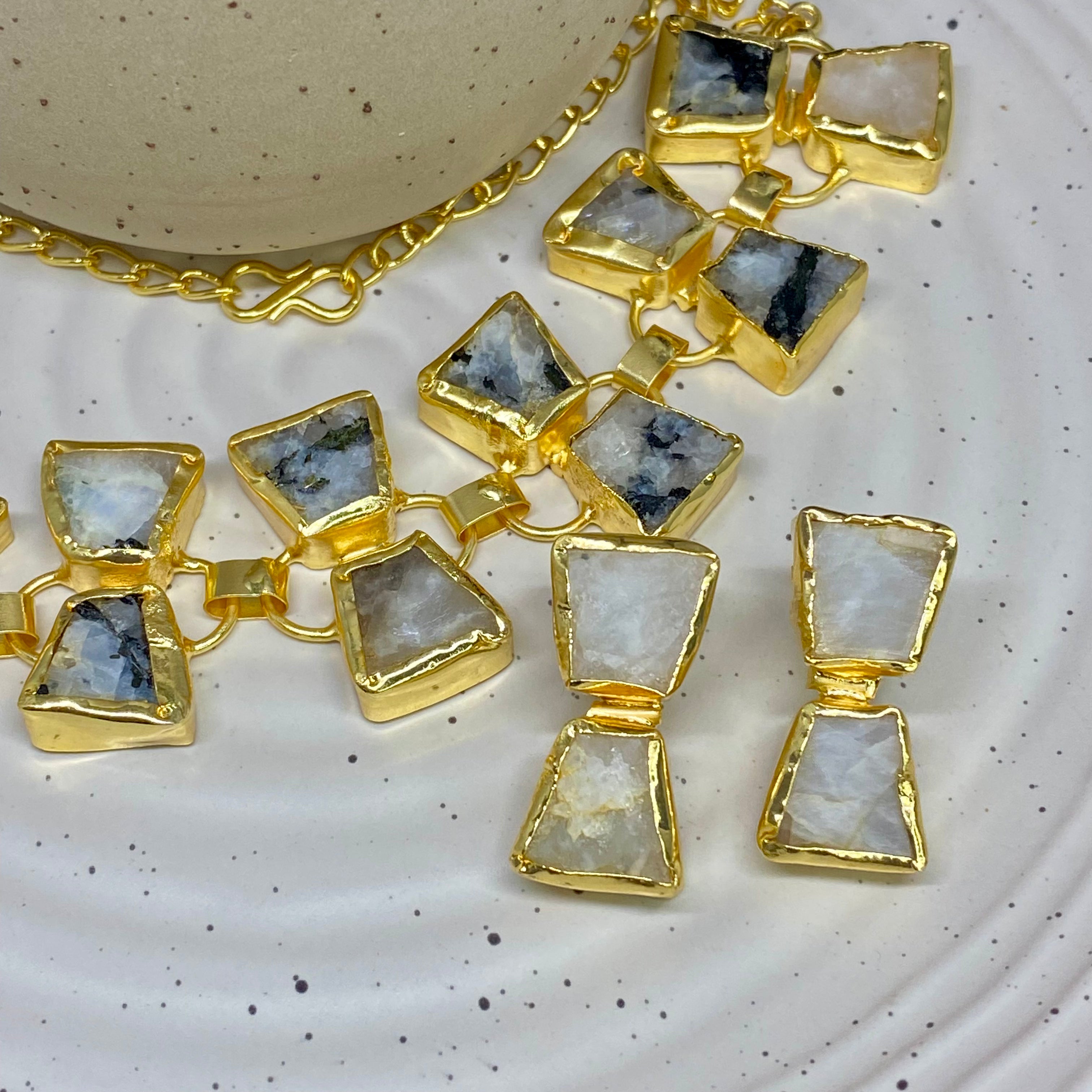 Nehara Twin RawStone Necklace Set
