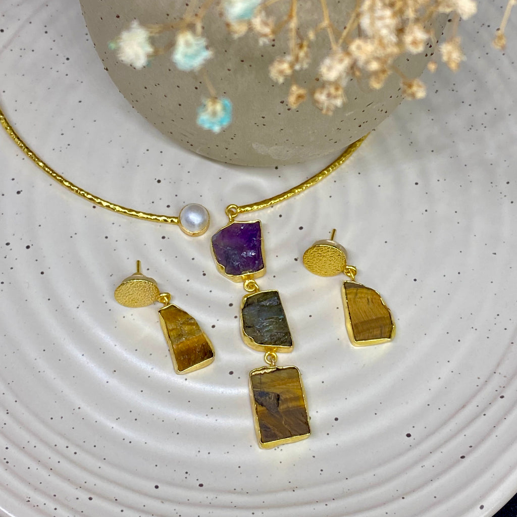 Semi-Precious Stone Necklace Set