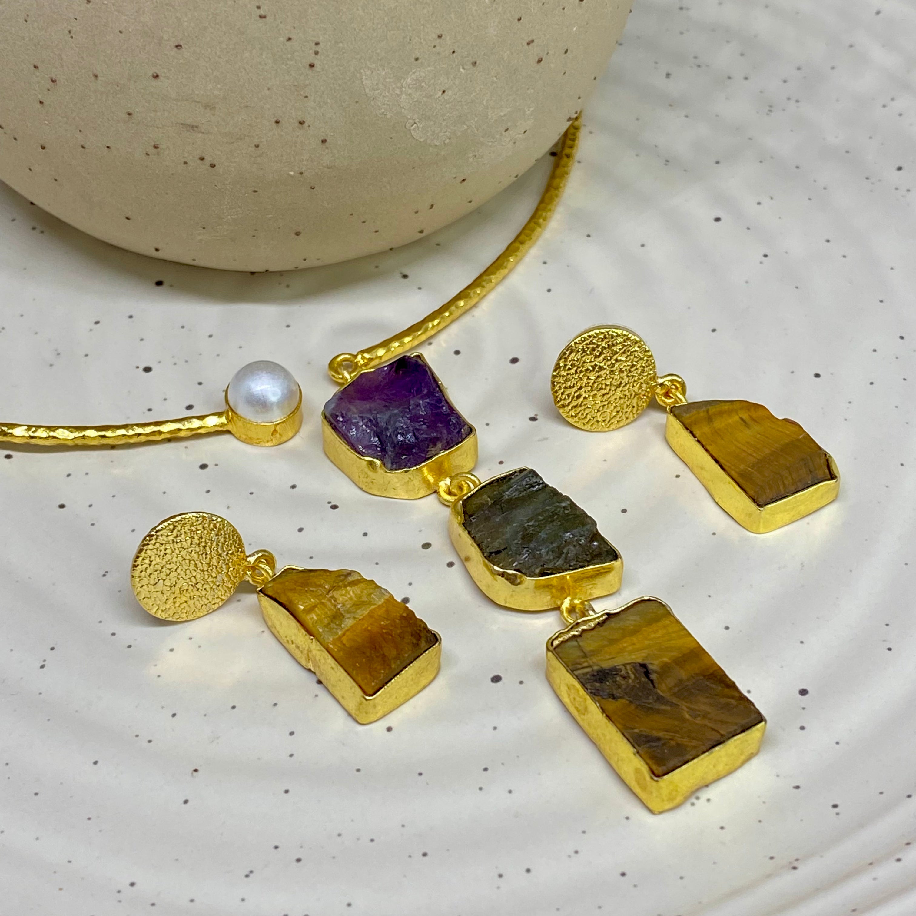 Semi-Precious Stone Necklace Set