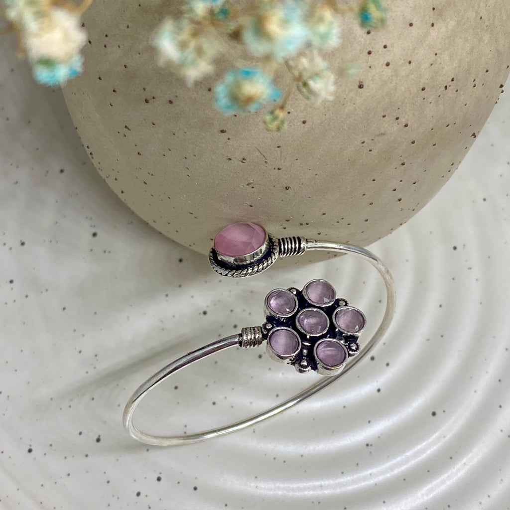 Pink/Purple Gemstone Cuff