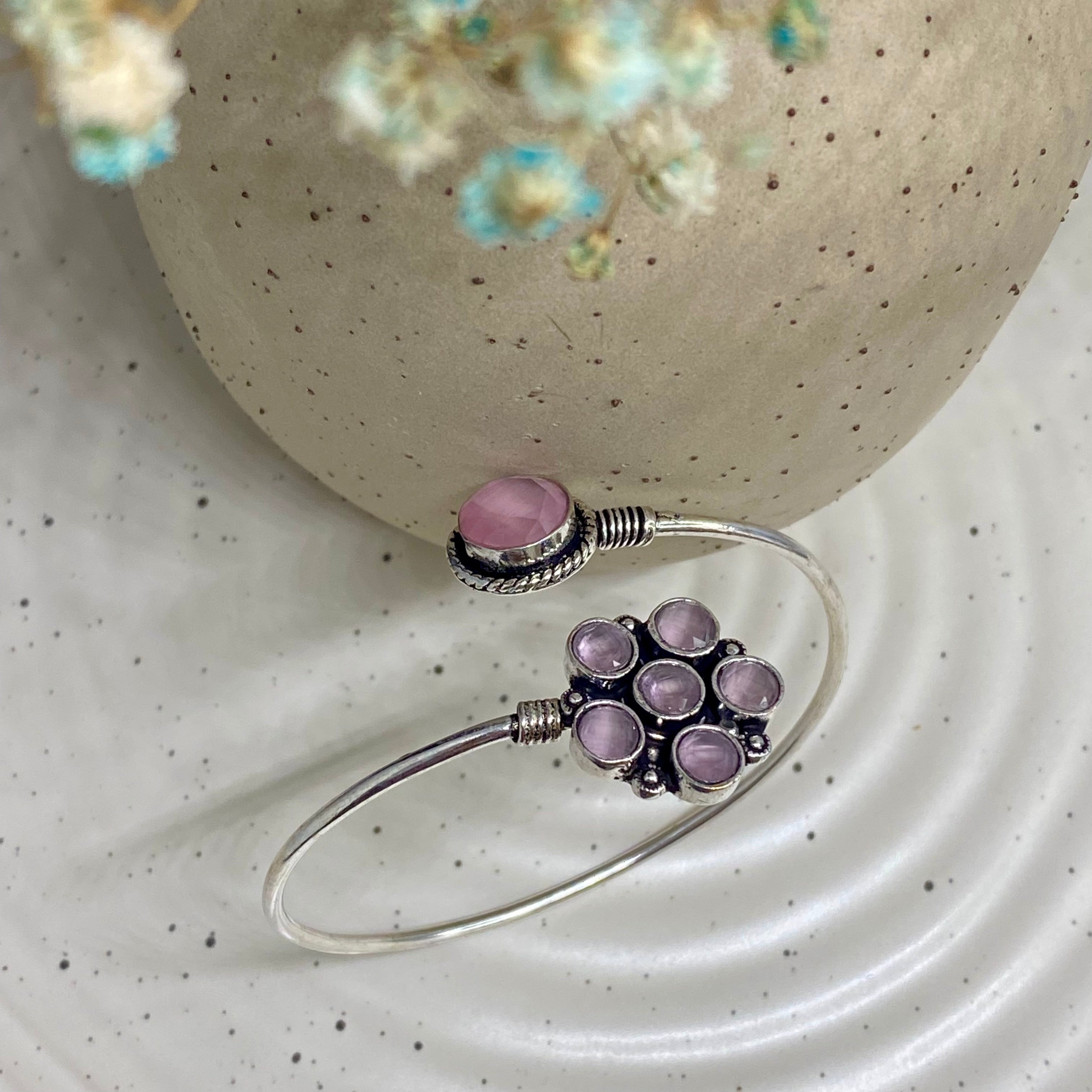 Pink/Purple Gemstone Cuff