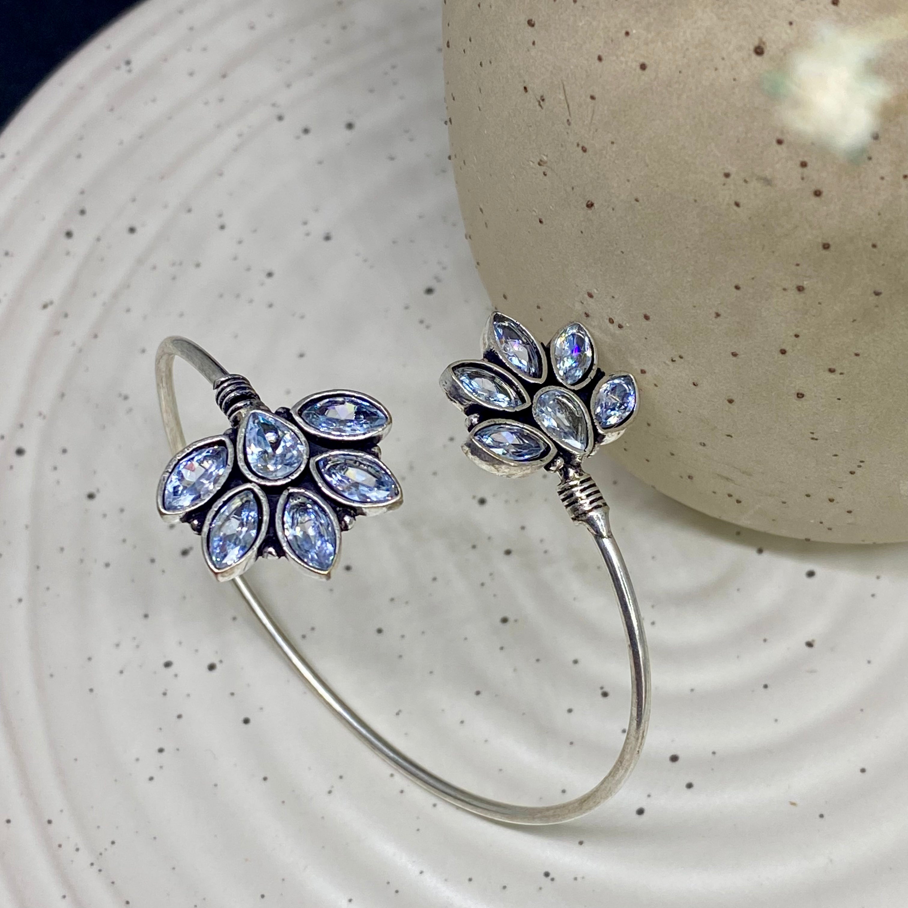 Floral Crystal Cuff