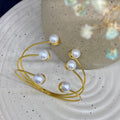 Triple Pearl Cuff Bangle