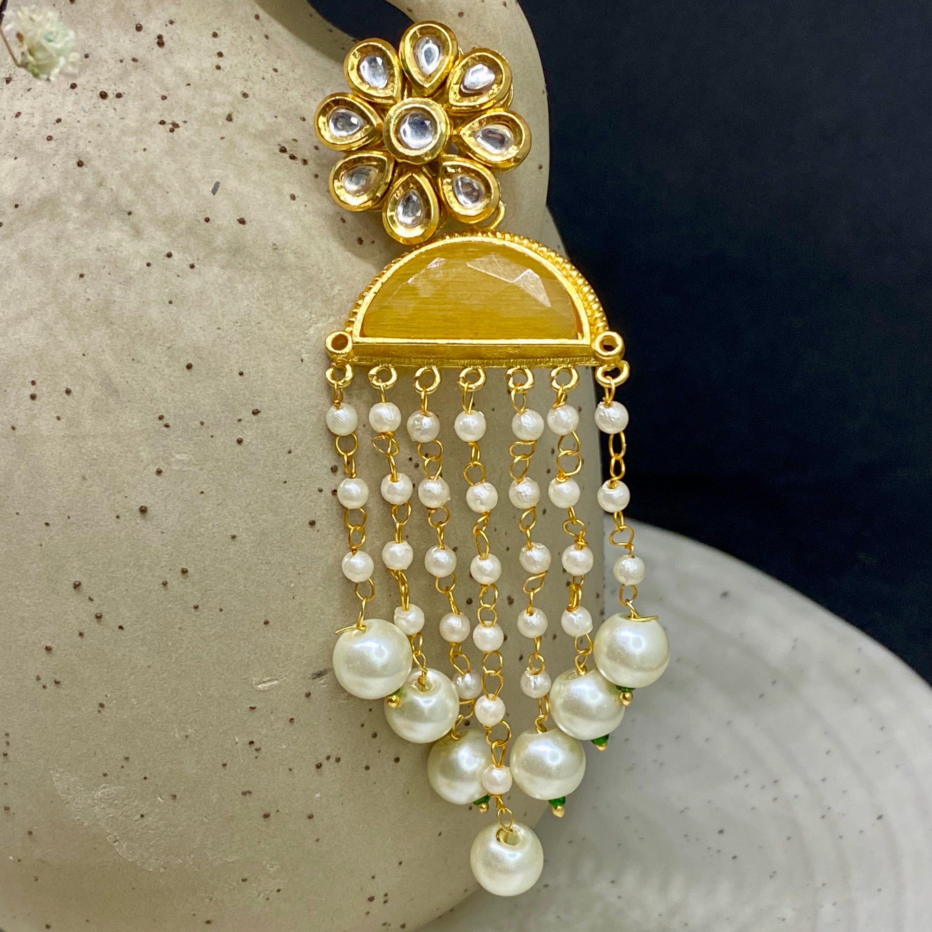 Kundan Pearl Drop Earring