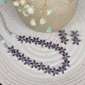 Purple Floral Necklace Set