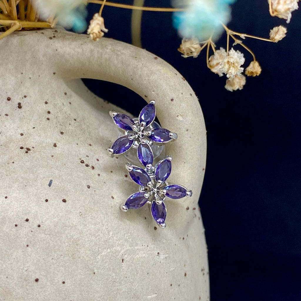 Purple Floral Necklace Set