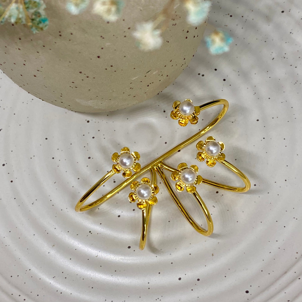 Hand Palm Ring Bracelet - Gold