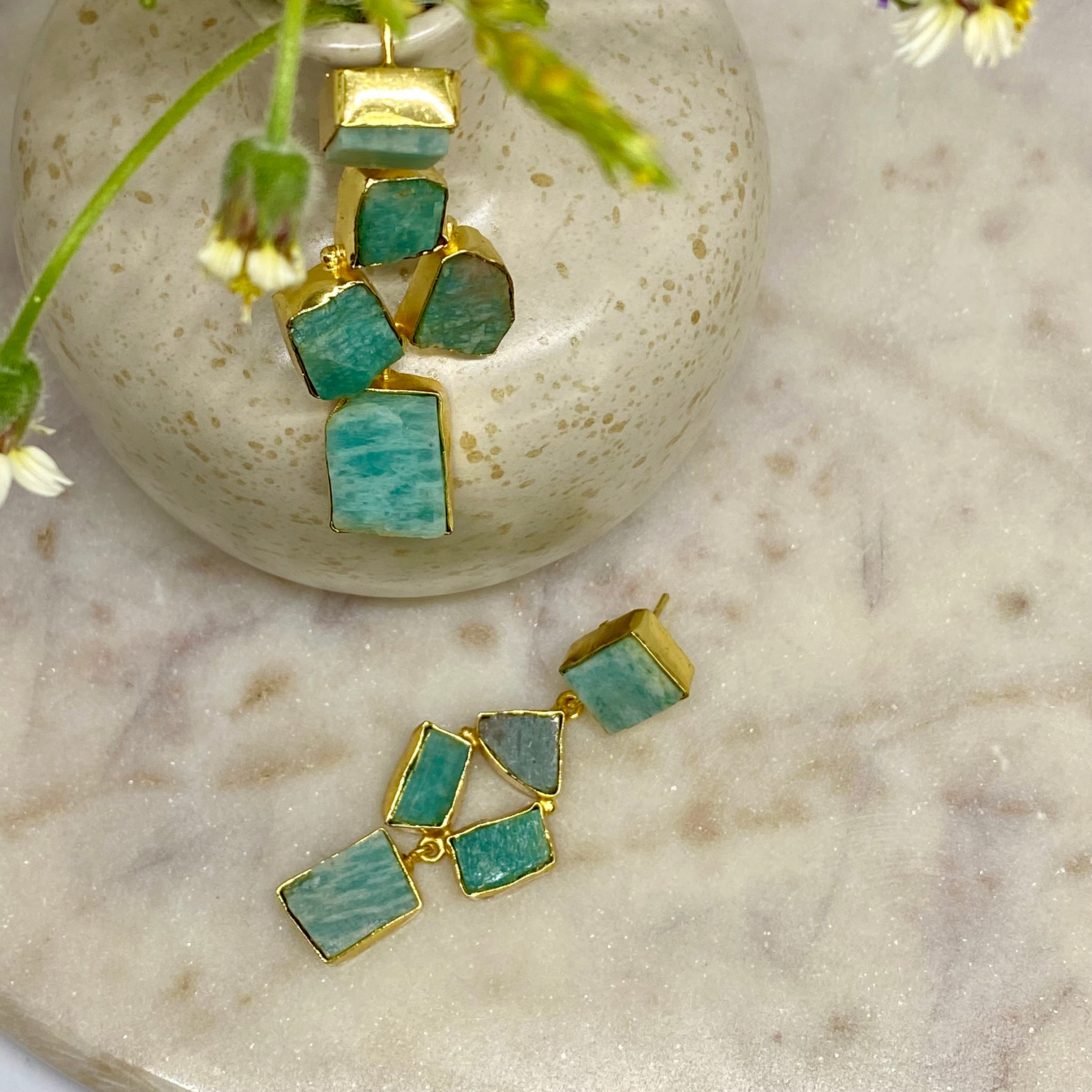 3-Step Danglers-Amazonite