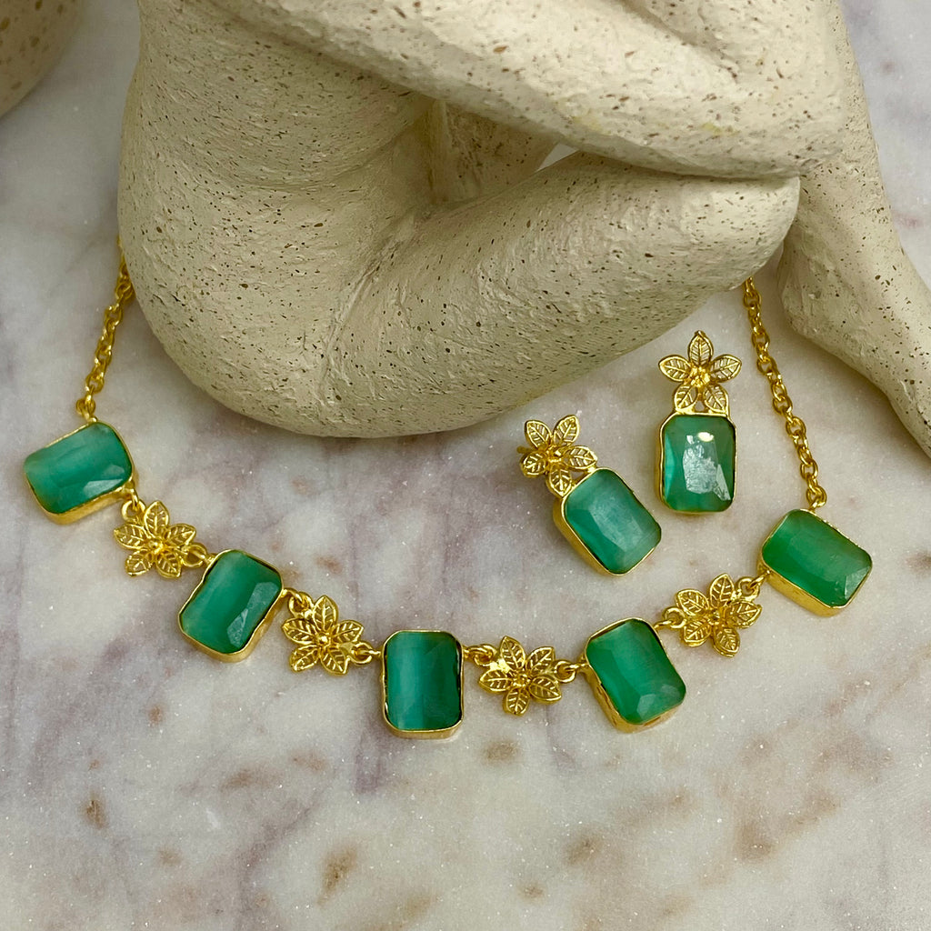 Square Cut Necklace Set